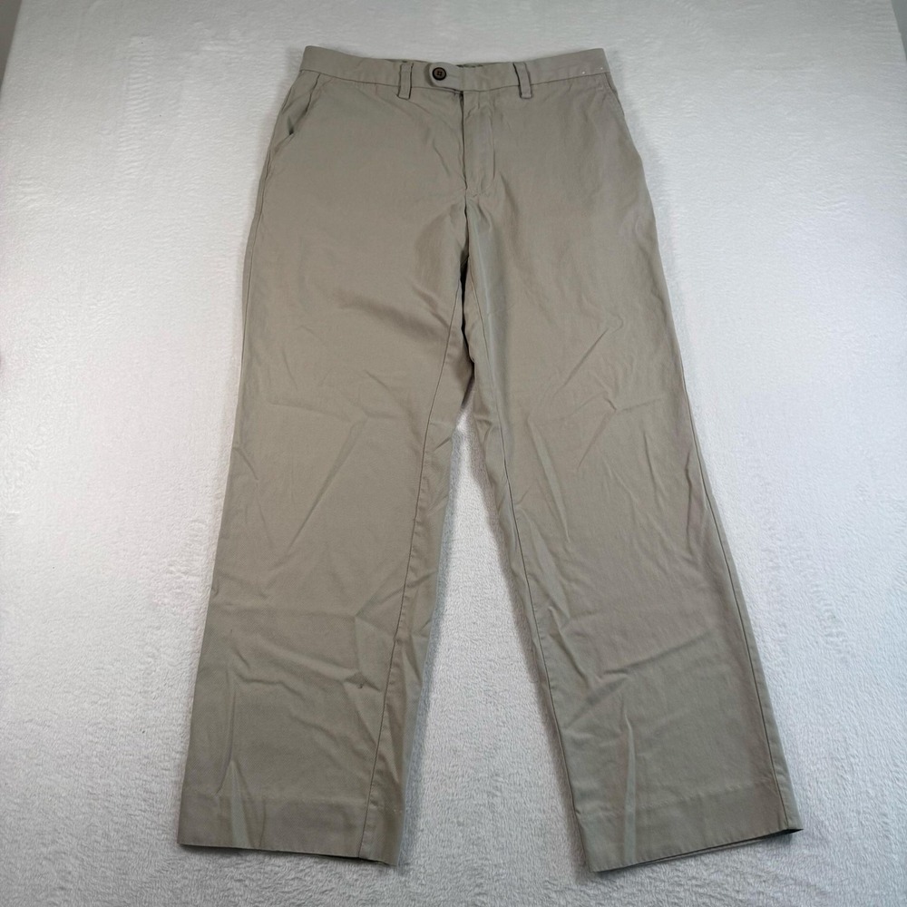 Tommy Bahama Pants Mens 33x30 Beige Silk Blend Chino Flat Front Straight Casual